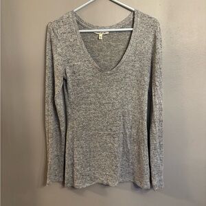 Express Heather Gray V-Neck Blouse